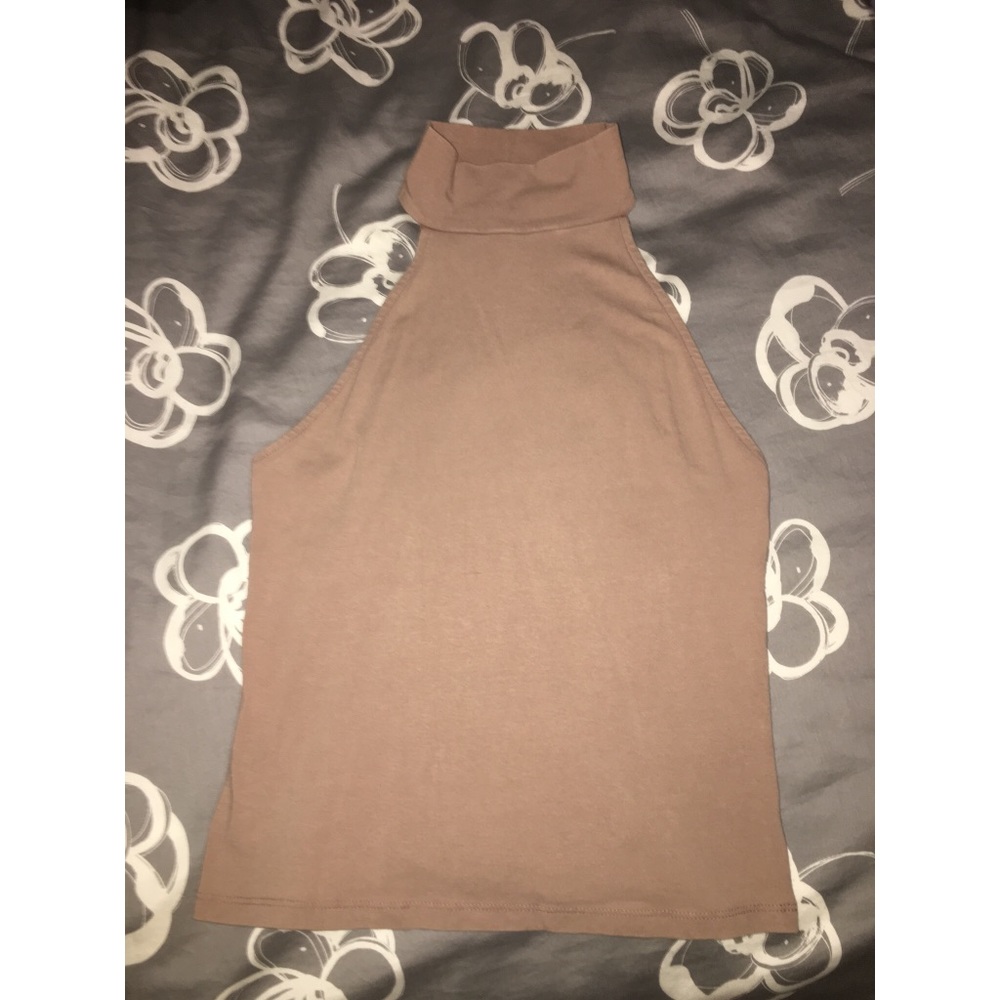 Tan turtleneck crop top